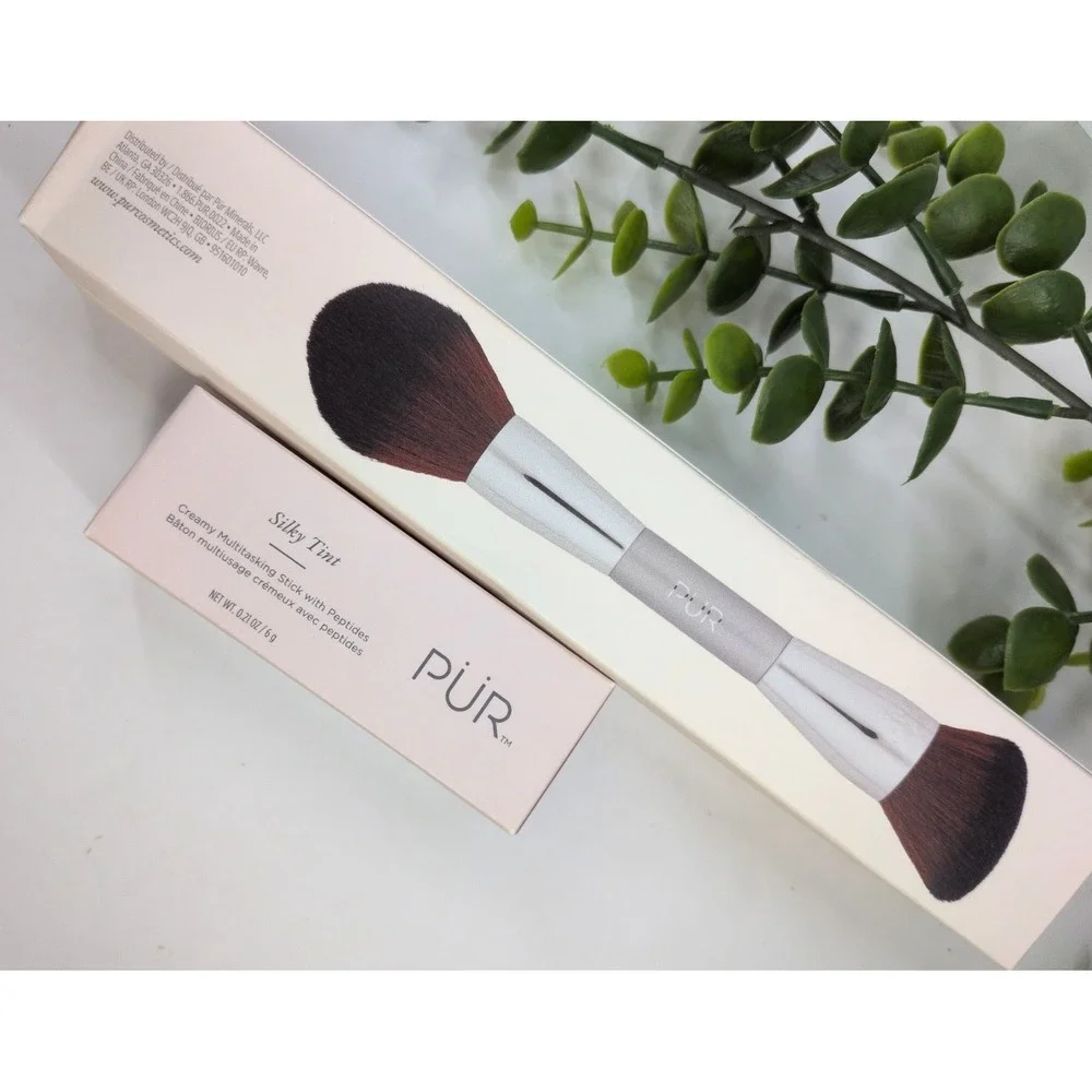 NIB LOT 2🌸PUR Silky Tint SPARKLING ROSE Stick 2-in-1 Foundation Finishing Brush